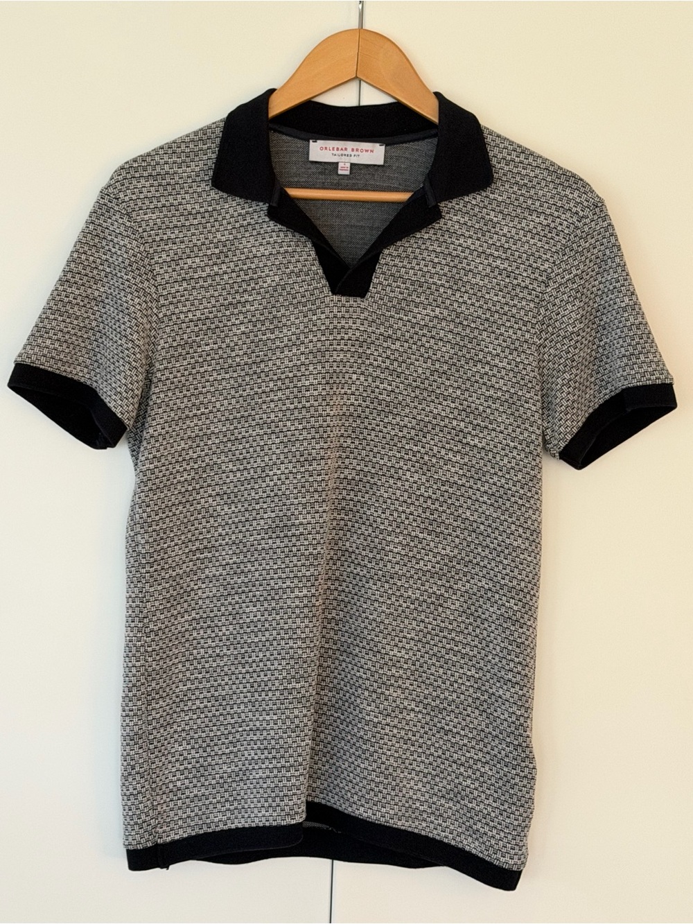 Orlebar Brown Felix  Polo — Grey Pattern, Size S (Made in Portugal)